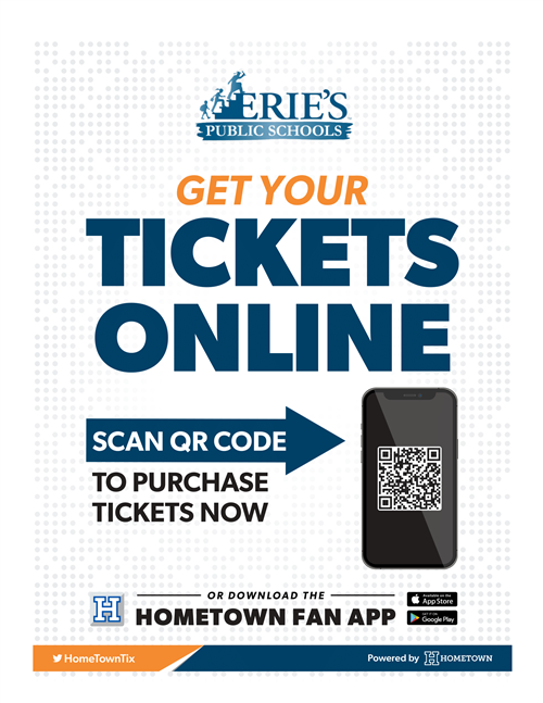 Poster with EPS stairclimber logo and QR code to purchase tickets with text: Get your tickets online scan qr code to purchase